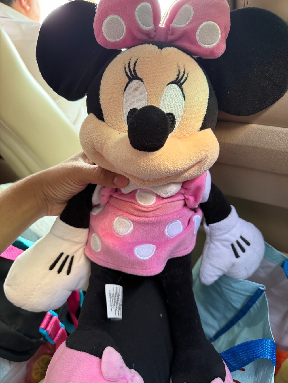 Disney Minnie Mouse Plush in Pink, Black & White Polka Dot Outfit